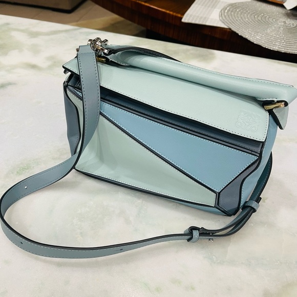 LOEWE “PUZZLE” Satchel Beautiful Blue Combo NWOT - Picture 5 of 13